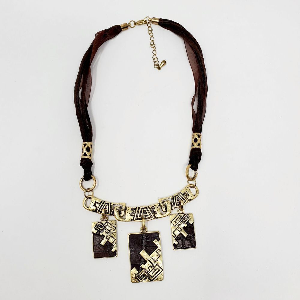 Boho Tribal Pendant Fashion Gold Tone Necklace SALE